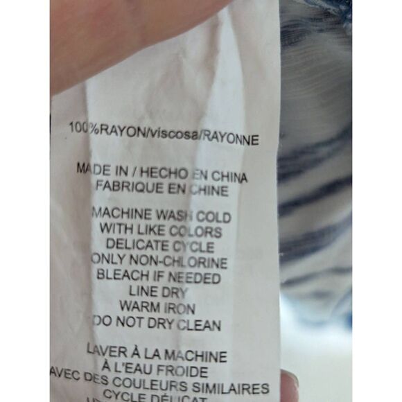 Cubavera Men's Blue Palm Frond Spring Rayon Short Sleeve Button Up Shirt Small - Picture 4 of 4